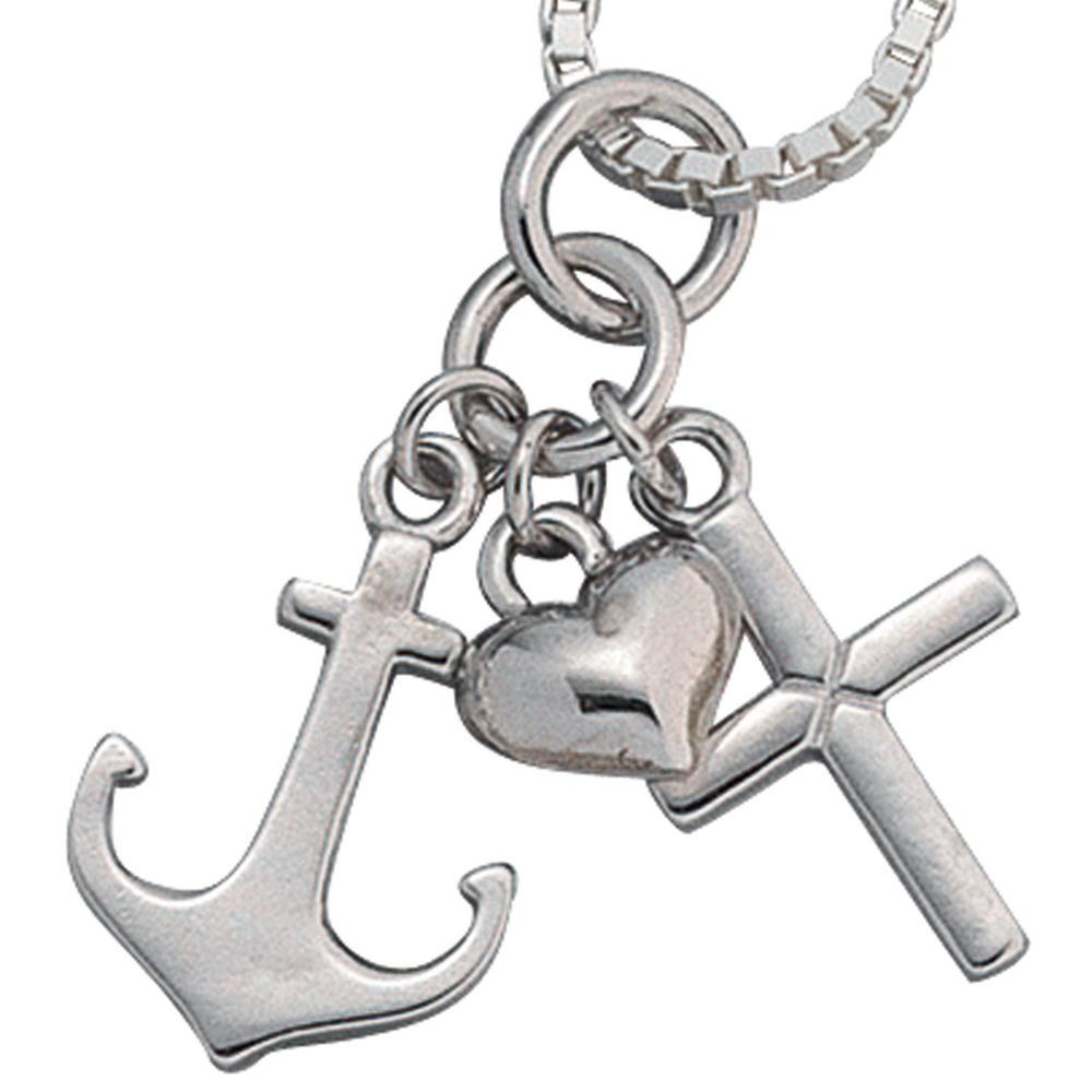 Anhänger Glaube, Liebe, Hoffnung 925 Sterling Silber Schmuck